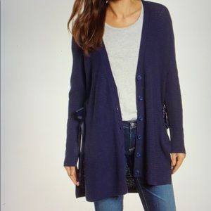 Halogen Side Tie Cardigan Navy Blue